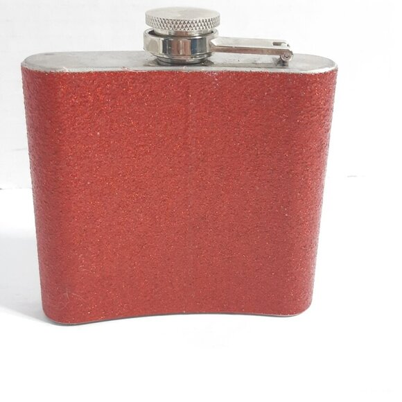 Canada Day 5 oz Flask Canada Flag Stainless Steel Textured Red Silver - Picture 3 of 7